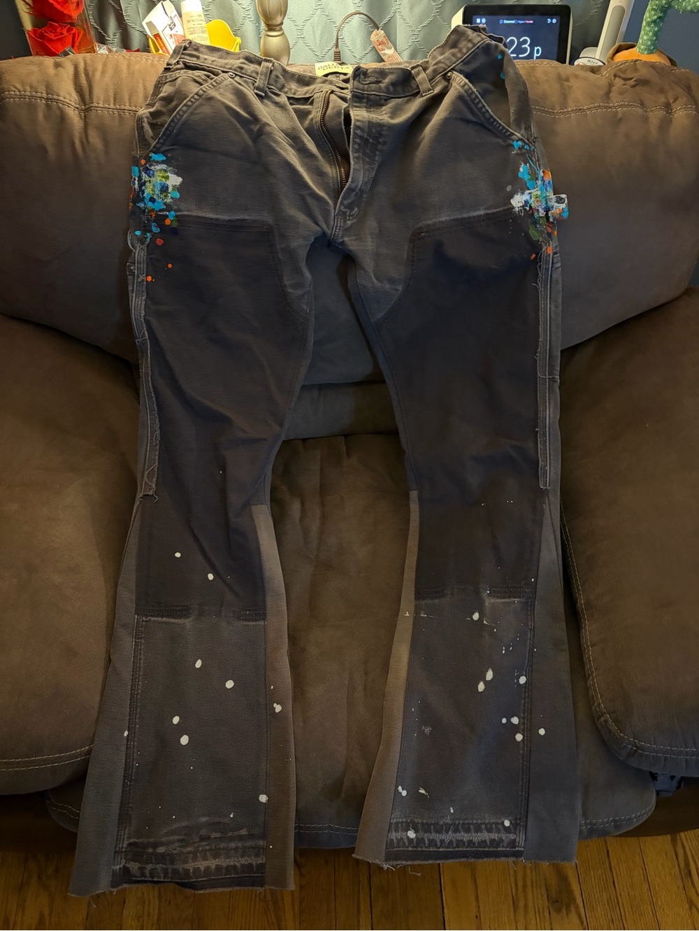 Gallery Dept Black Canvas Carpenter Pants with Paint Accents